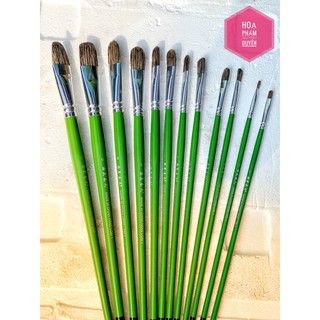 Bộ cọ lông chồn cán xanh 6 cây -12 cây