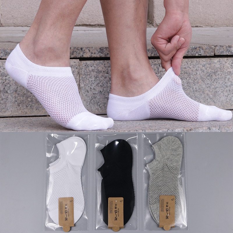 Vớ cotton Lụa Mỏng Cổ Thấp Thoáng Khí Thời Trang Mùa Hè Hàng Mới Cho Nam