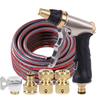 Vòi tưới cây rửa xe Lionking CU-RC. Ống nước 5 lớp, vòi kim loại 3 kiểu phun, khớp nối bằng đồng