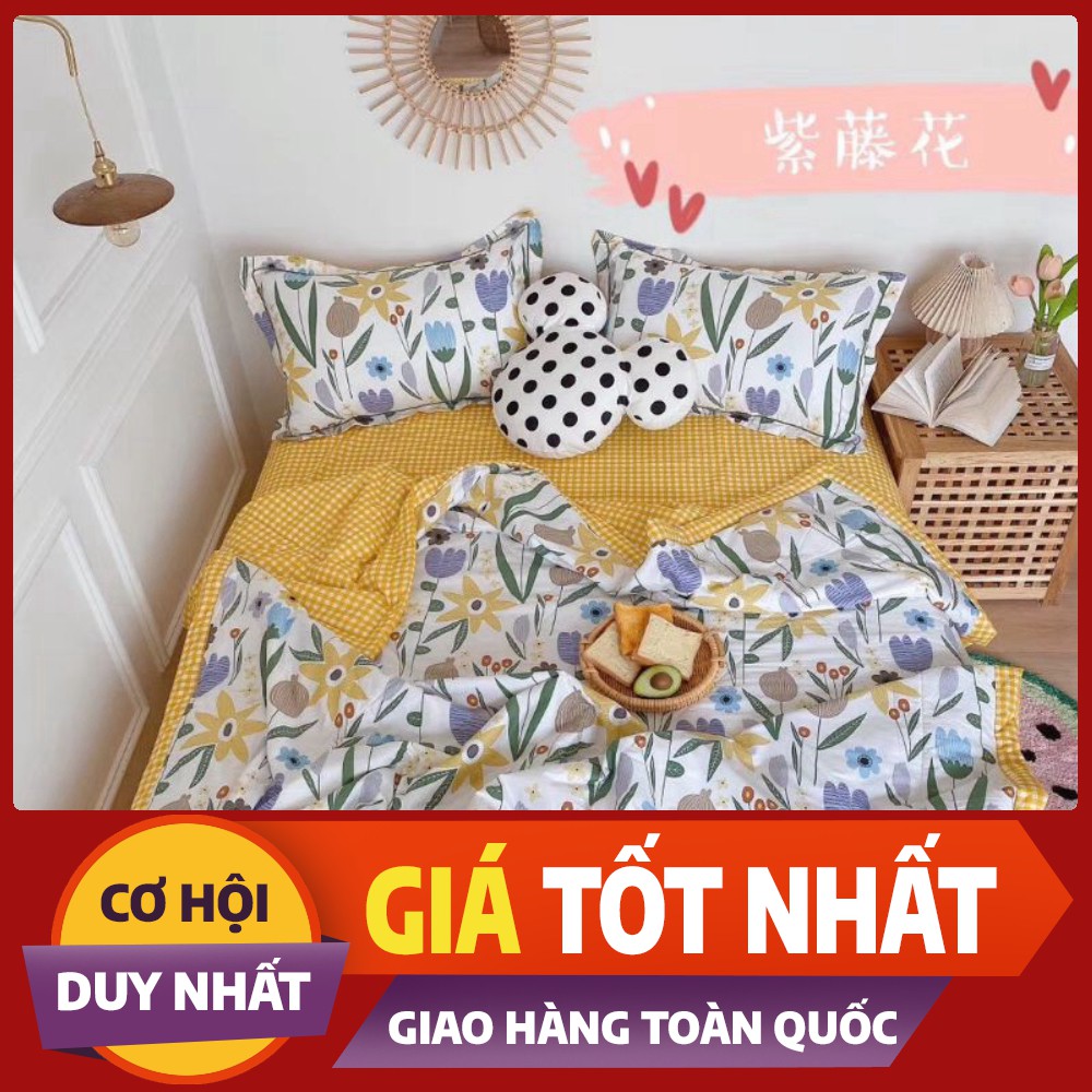 Bộ chăn ga cotton chăn hè trần hè thu mẫu mới 2020