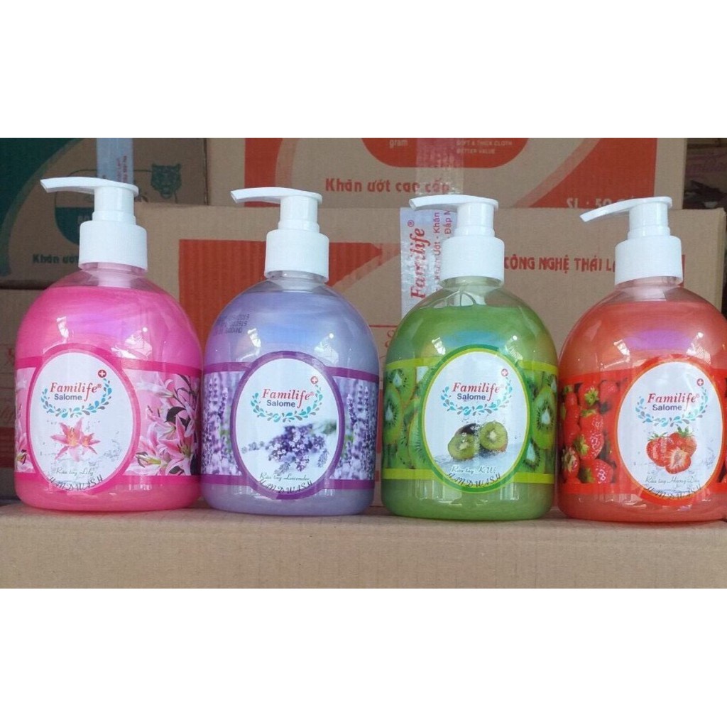 Nước rửa tay tiệt trùng sát khuẩn hương trái cây , nước hoa táo kiwi livy lavender Salome Familife 500ml
