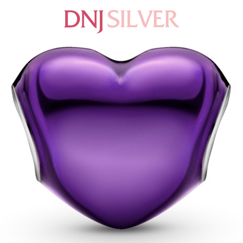 [Hàng cao cấp] Charm bạc 925 cao cấp, hàng chuẩn bạc - Charm Metallic Purple Heart thích hợp để mix vòng tay charm