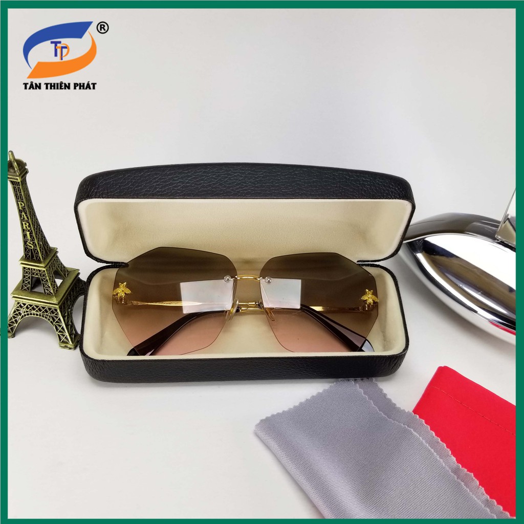 Mắt kính mát nữ thời trang - Bảo hành 12 tháng - Đủ bộ hộp đựng kính như hình