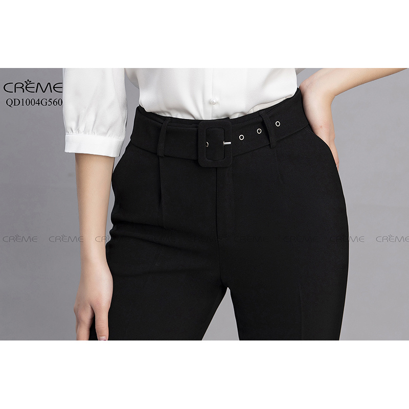 Quần tây đai rời che bụng tôn eo tuyệt đối QD1004 CREME | BigBuy360 - bigbuy360.vn