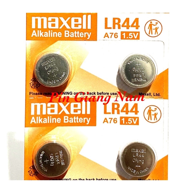 Pin LR44 A76 AG13 Maxell Alkaline 1.5V