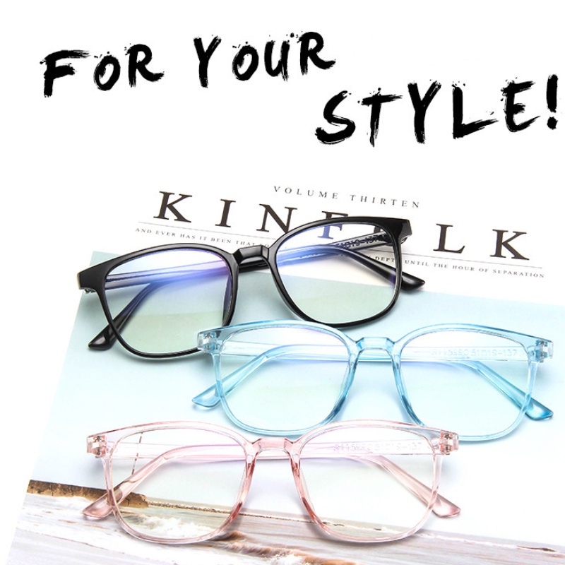 (KIQI-FASHION) COD Mắt Kính Gọng Vuông Trong Suốt Phong Cách Hàn Quốc Cổ Điển Thời Trang Cho Nữ