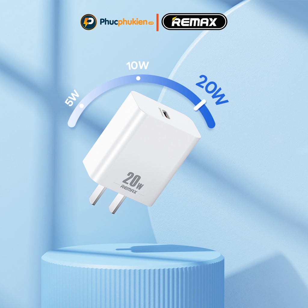 Bộ sạc nhanh 20w + Dây sạc nhanh 20w chính hãng Remax U5 sạc đầy 50% pin chỉ trong 30p Phúc Phụ Kiện HCM