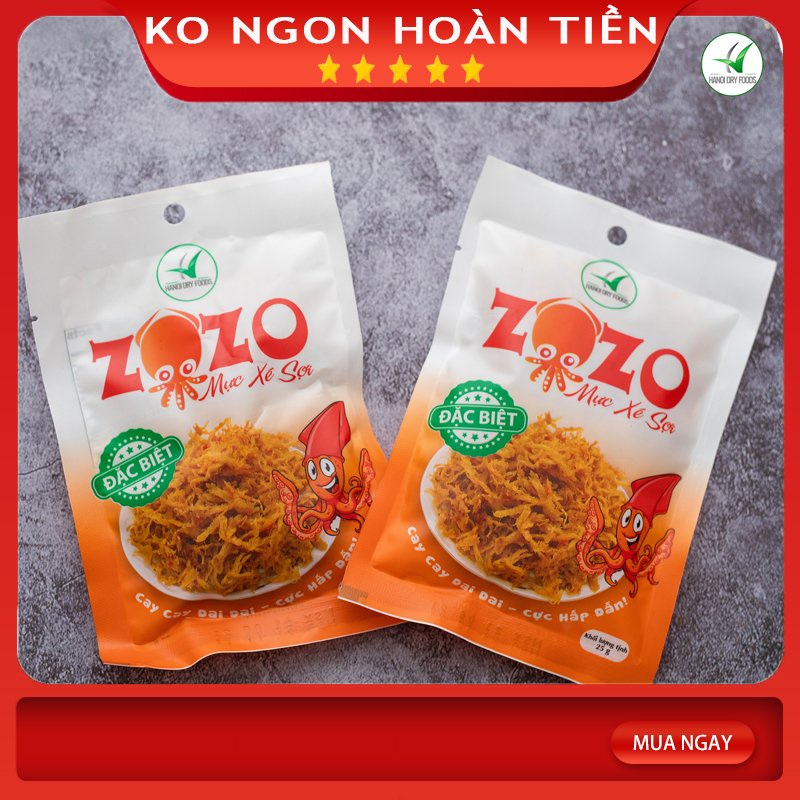 [Khô mực xé sợi Khuyến Mãi Sốc] Mực xé sợi tẩm gia vị ZOZO 25g - Khô gà Cooky