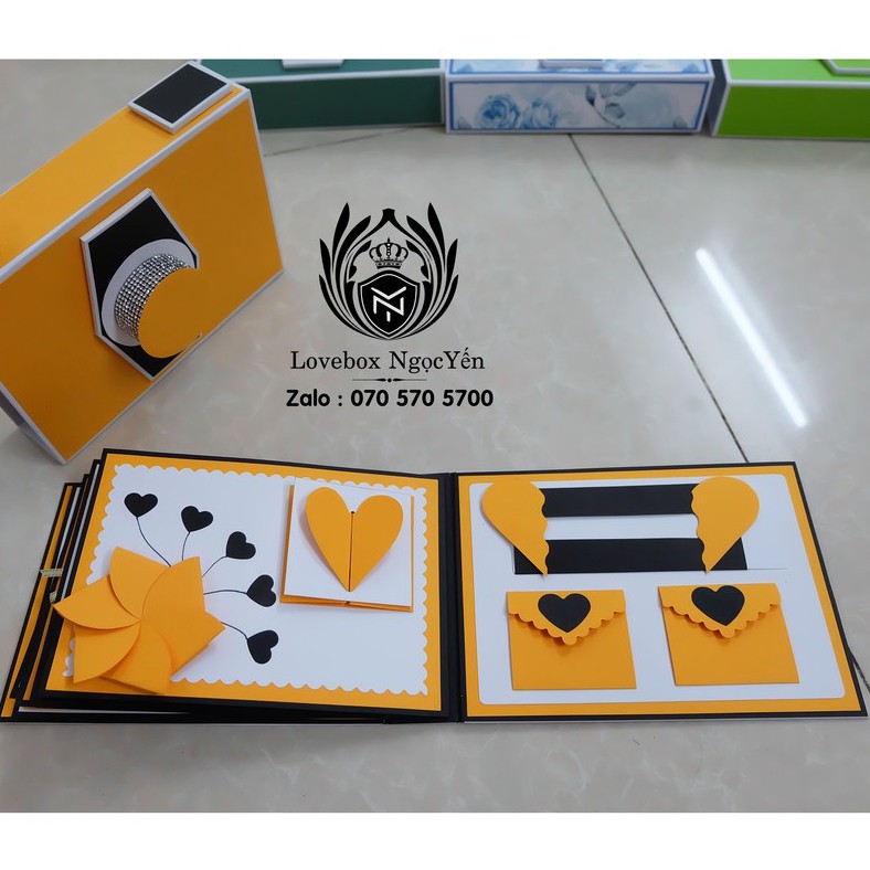 Camera box - album dán ảnh màu cam - ảnh thực tế - đẹp - độc - lạ