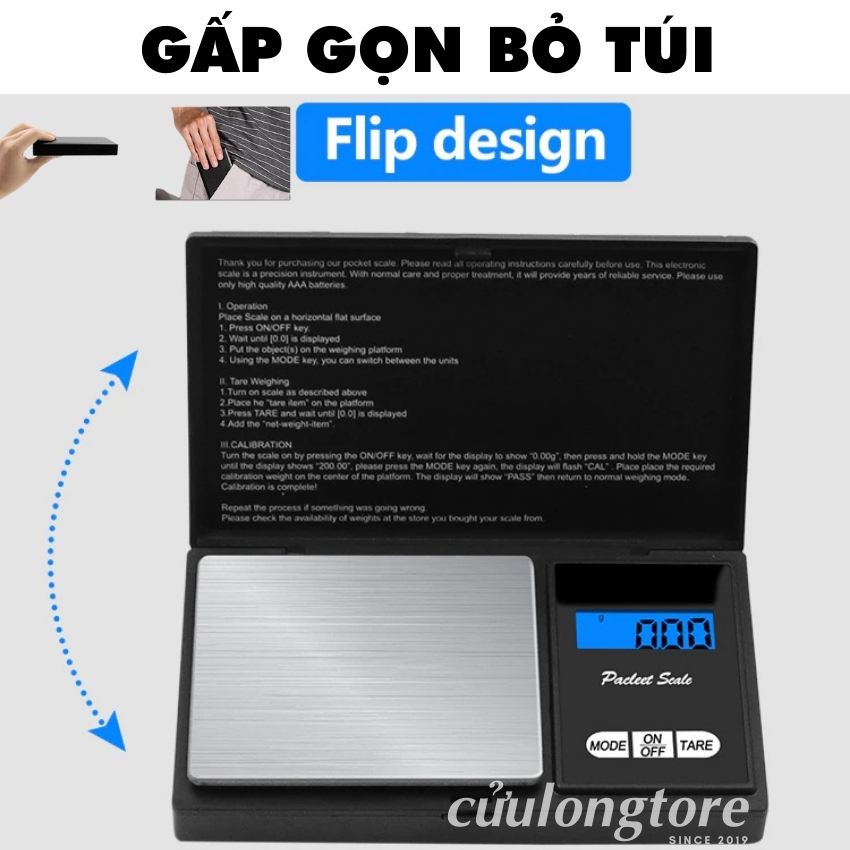 Cân Tiểu Ly Điện Tử Nhà Bếp Mini 0.01g thông minh bỏ túi cho gia đình làm bánh thực phẩm nấu ăn giá rẻ chính hãng