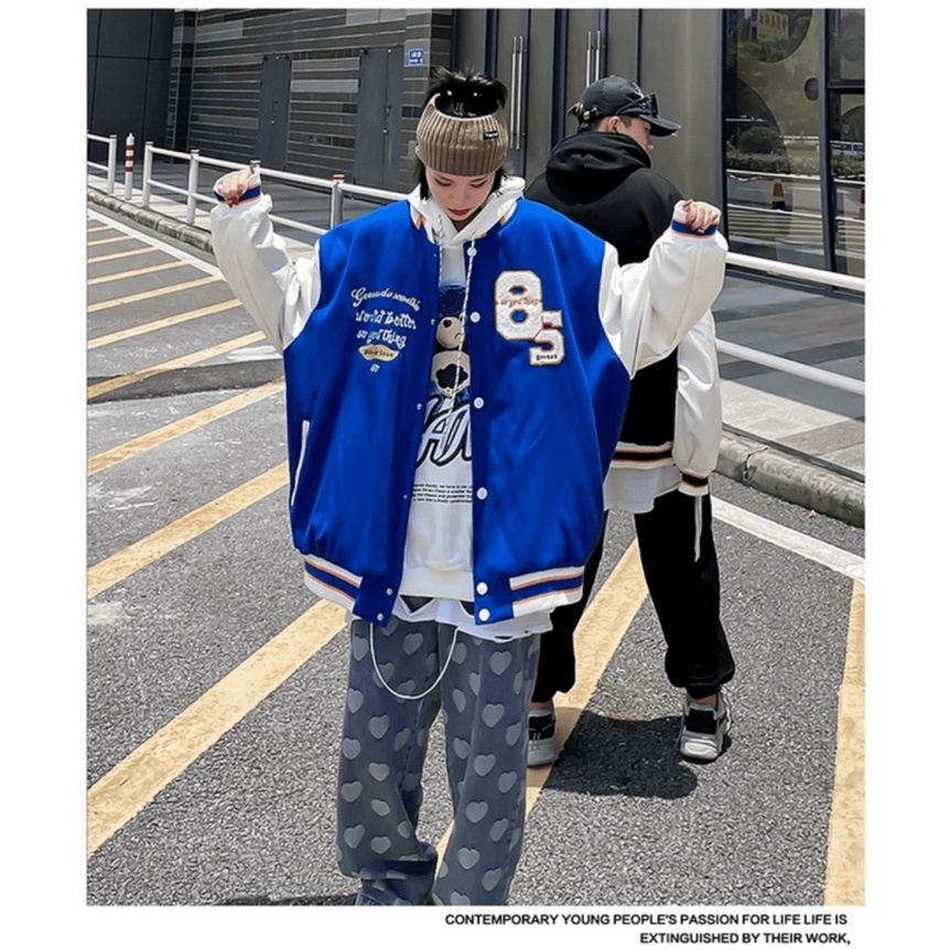 Áo Khoác Bomber Nữ Nút Bấm Chất Dù 2 Lớp Lót Dù Hình In 85 Chữ K Tay Form Rộng Mặc Thoải Mái Che Nắng Tốt [NEW UNISEX]