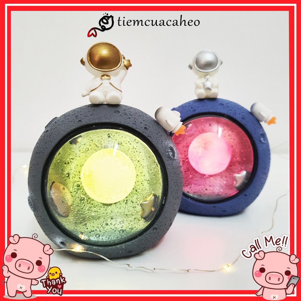 Đèn led, đèn ngủ Phi Hành Gia ngồi trên Mặt Trăng,Quà Tặng decor hot trend tiktok