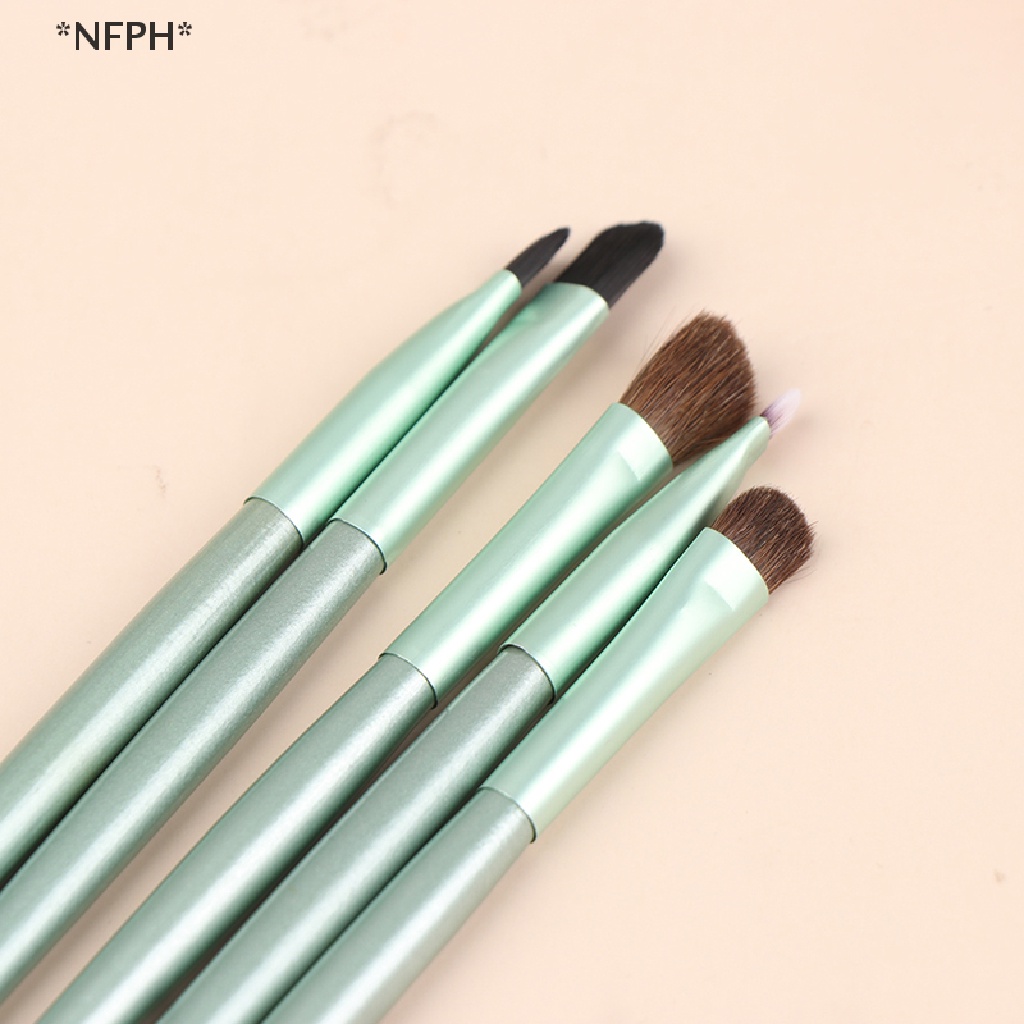 Set 5 Cọ Trang Điểm Tán Nền Đánh Mắt Khói Vẽ Mắt &amp; Cọ Môi Kích Thước Nhỏ Gọn