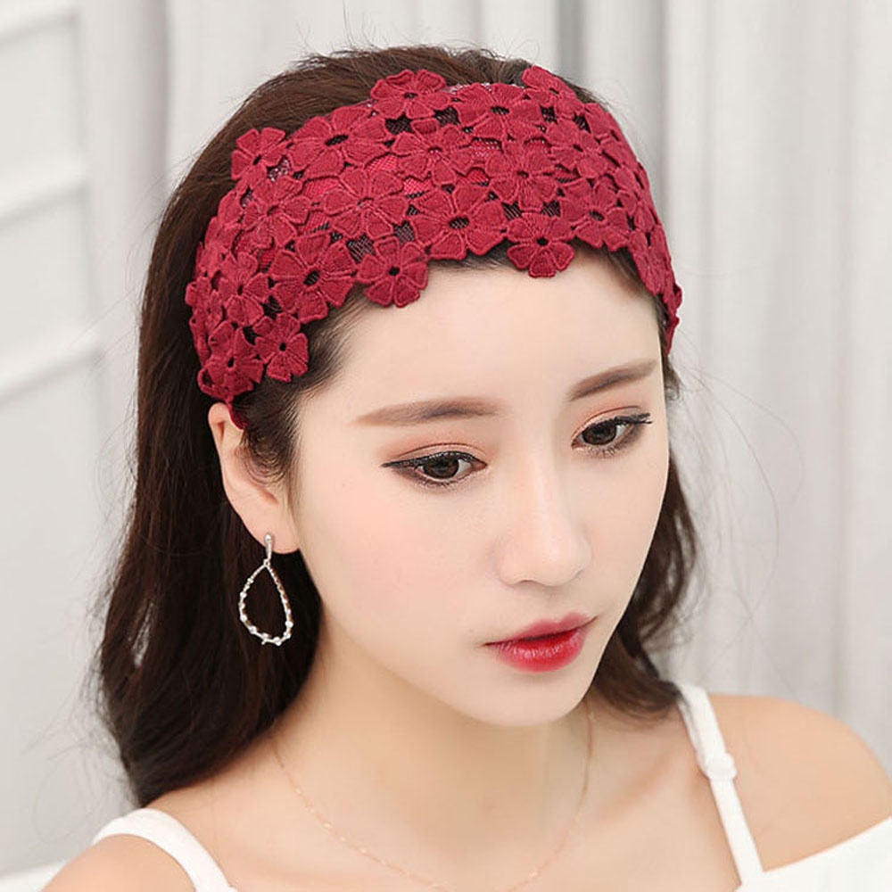 Băng Đô Cài Tóc Bản Rộng Họa Tiết Hoa Rỗng Nhiều Màu Sắc Phong Cách Hàn Quốc Cổ Điển Thời Trang Cho Nữ 2021