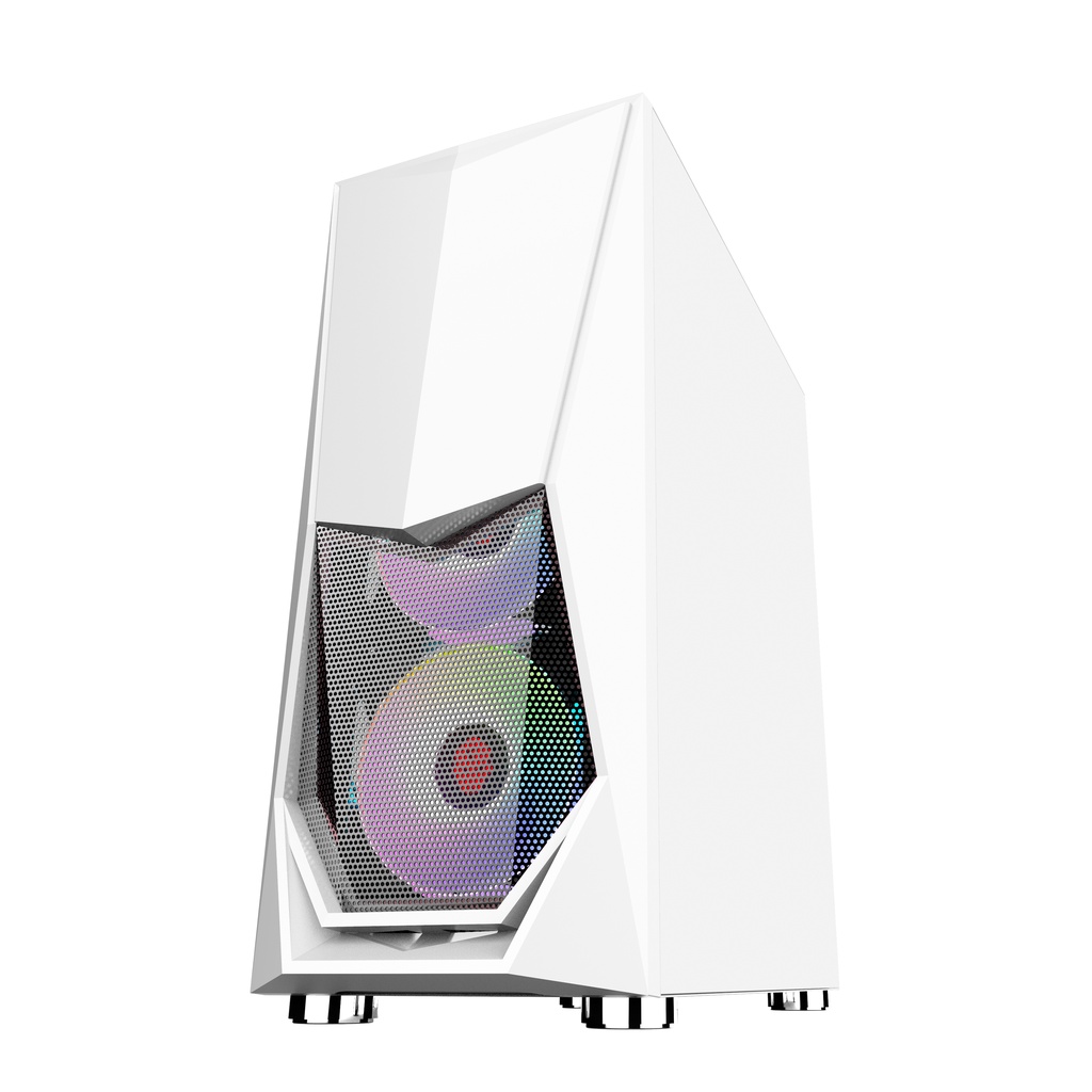 Vỏ Case KENOO ESPORT E400 - 4Fan RGB - Màu Trắng -  Chính Hãng Siêu Đẹp