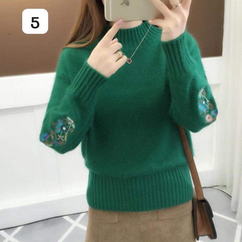 Áo len thêu hoa