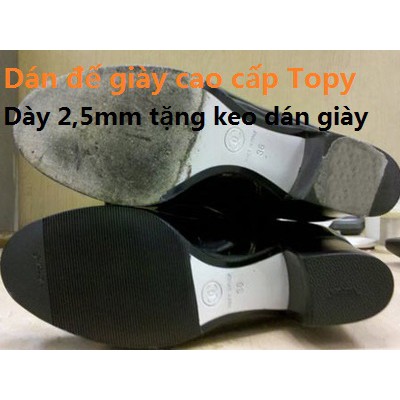 CAO SU DÁN ĐẾ GIÀY CAO CẤP TOPY DÀY 3MM ( 2 MIẾNG ĐẾ SAU) FREESIZE TẶNG KEO DÁN ĐẾ