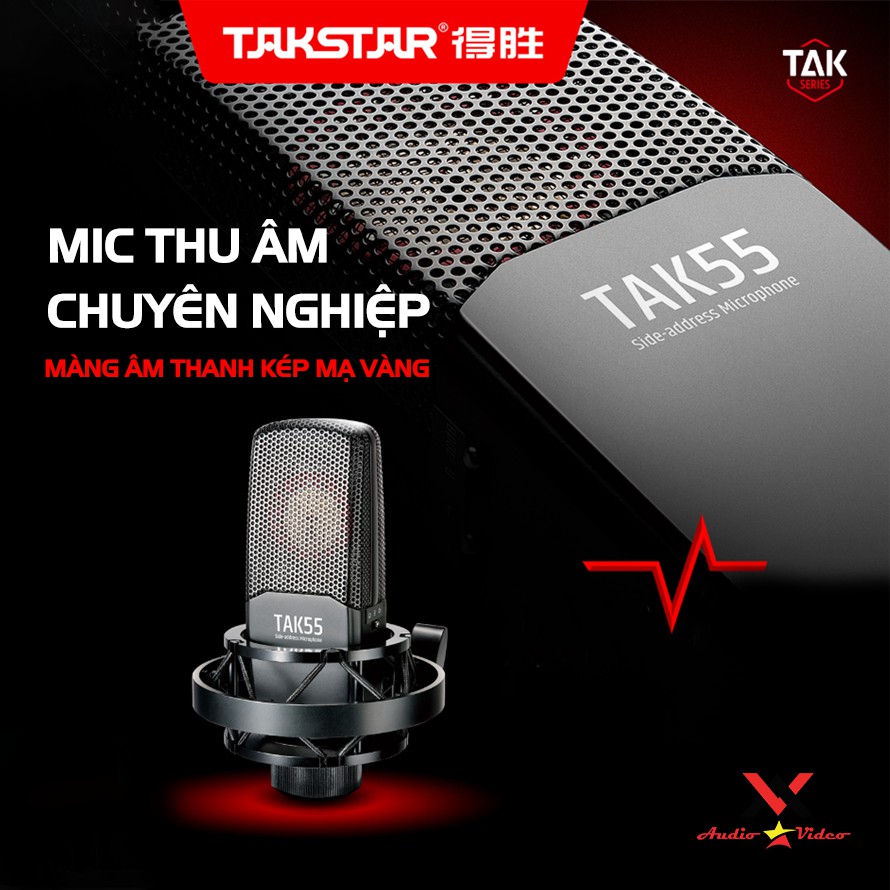 Mic Thu Âm Livestream Hát Karaoke Chuyên Nghiệp Takstar TAK55 Độ Nhạy Cao, Lọc Tạp Âm, Chính Hãng Cao Cấp Bảo Hành 1 Năm