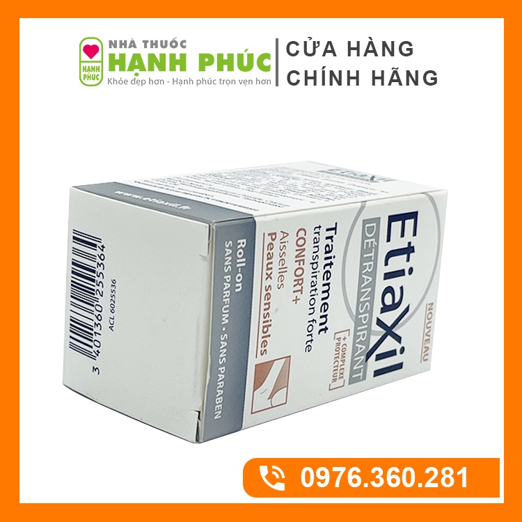 Lăn Khử Mùi Etiaxil Detranspirant Traitement Roll On 15ml Ngăn Ngừa Hôi Nách Giảm Tiết Mồ Hôi 48h Cho Da Siêu Nhạy Cảm