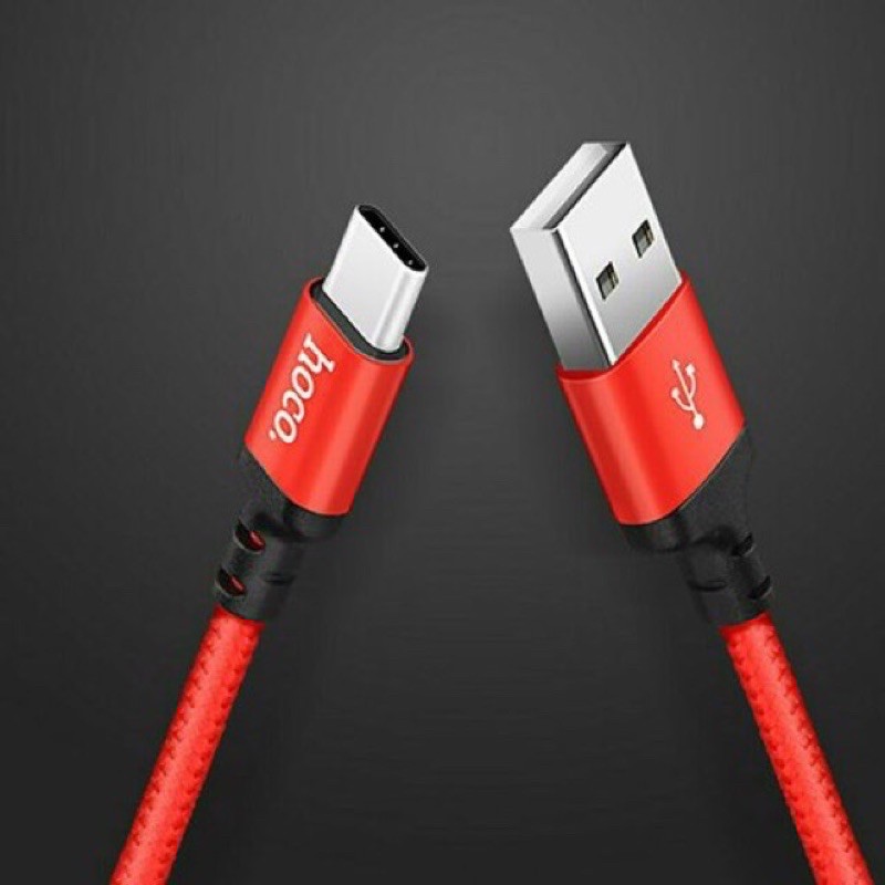 Xả kho-giá sỉ-Cáp sạc nhanh dây dù HoCo X14 đầu ra cổng USB Type-C Dài 1M-2M Cáp Sam sung,oppo,redmi.Chính Hãng BH 12T