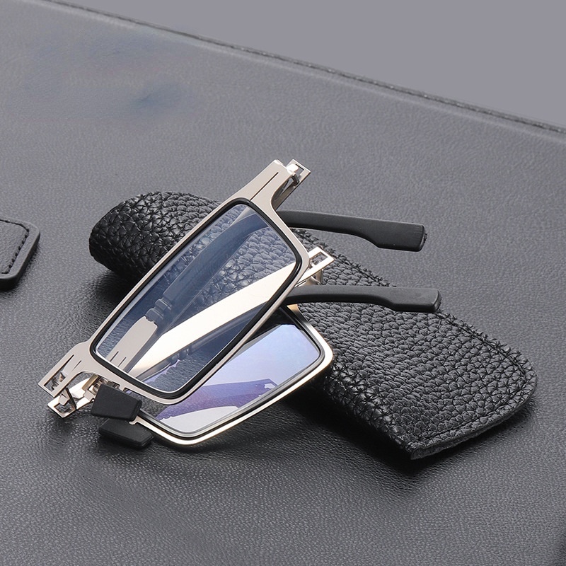 Gấp kính đọc sách nam chống ánh sáng xanh Kính đọc sách bằng kim loại cao cấp chống mỏi