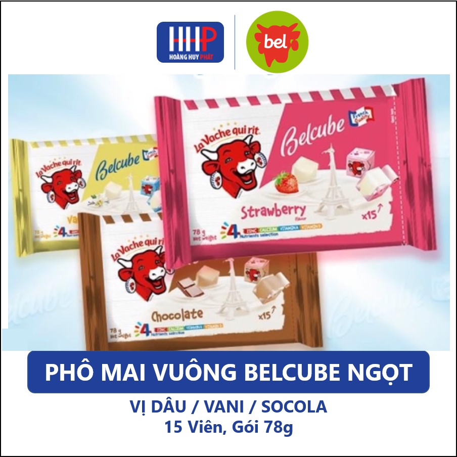 Date mới nhất - PHÔ MAI VUÔNG BELCUBE 3 vị Dâu/Socola/Vani