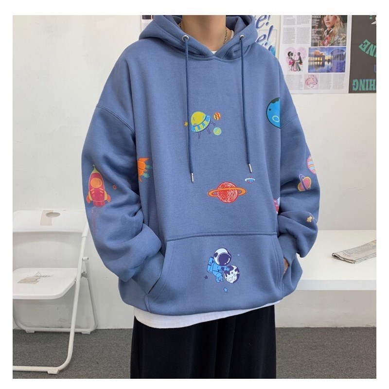 Áo Khoác Hoodie Nỉ Có Mũ Form Rộng Đĩa Bay Nhiều Màu Unisex Nam Nữ Ulzzang - Gin Store