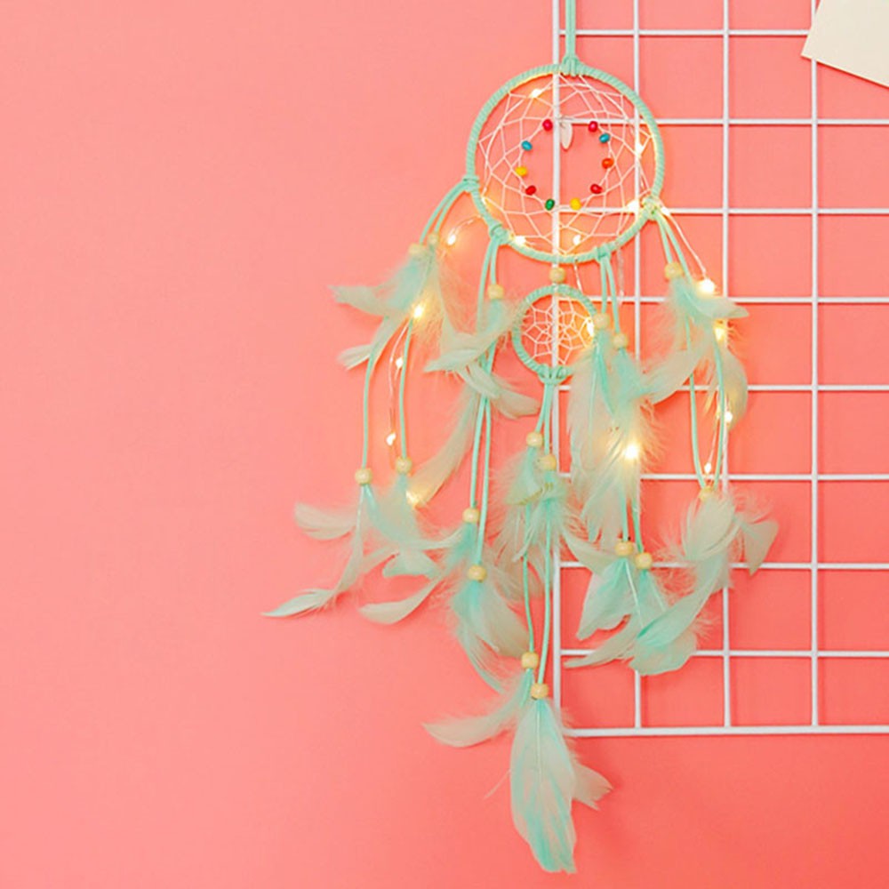 Lưới bắt giấc mơ đính lông vũ có đèn LED | BigBuy360 - bigbuy360.vn