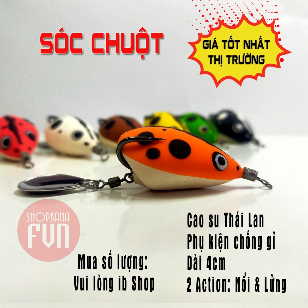 Mồi giả nhái hơi Sóc Chuột (RẺ NHẤT THỊ TRƯỜNG), handmade