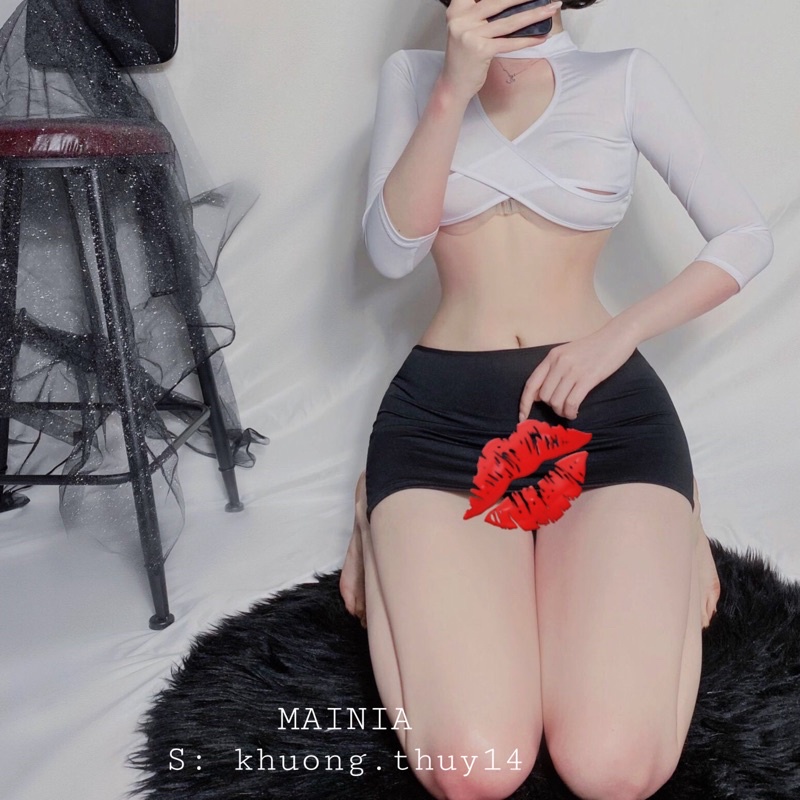 Set Đồ Ngủ Cosplay Cô Thư Ký Gợi Cảm Quyến Rũ Mainia Shop