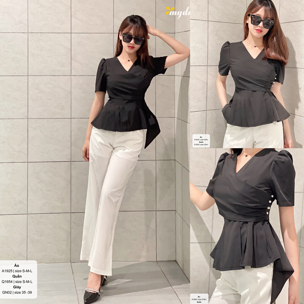 Set quần áo nữ, áo tay phồng phối quần tây công sở thanh lịch S1925 + Q1654 - THỜI TRANG THIẾT KẾ MDU