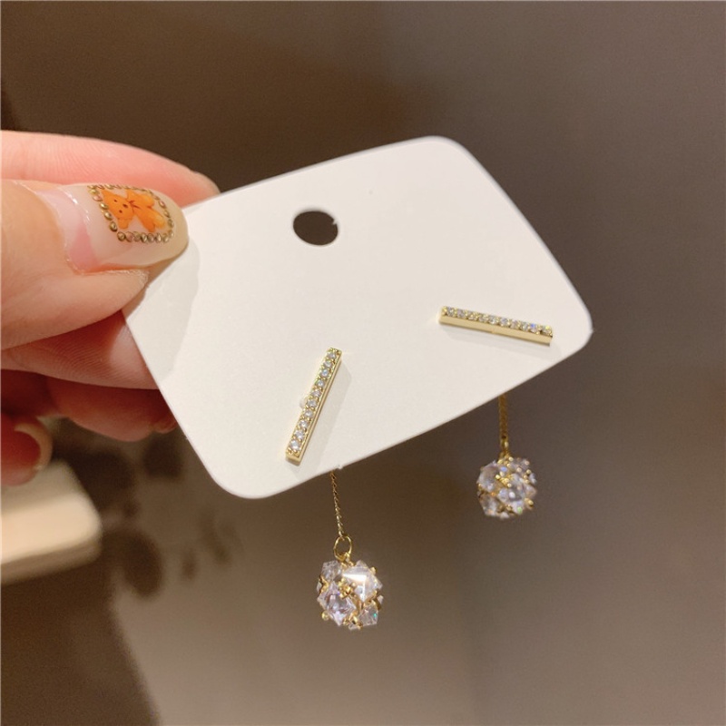 Hoa tai Rhinestone phong cách Hàn Quốc mới Hoa tai thả của phụ nữ