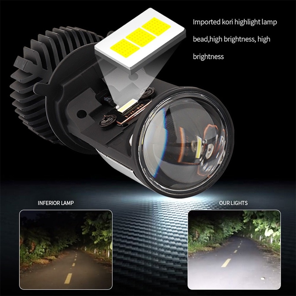 1 Cặp Máy Chiếu LED H4 Siêu Sáng Bộ Bóng Đèn Pha LED H4 Tự Động Ống Kính Mini Bộ Chuyển Đổi Đèn Xe Hơi Hi-lo Beam RHD LHD 6000K