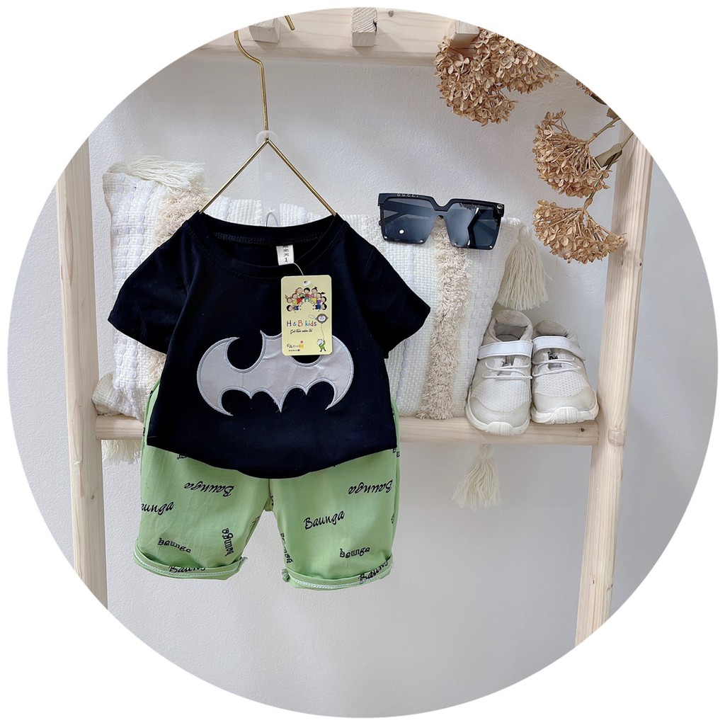 Bộ quần áo trẻ em in hình dễ thương, hình batman chất cotton co giãn 4 chiều thâm hút mồ hôi, mẫu mới 2021