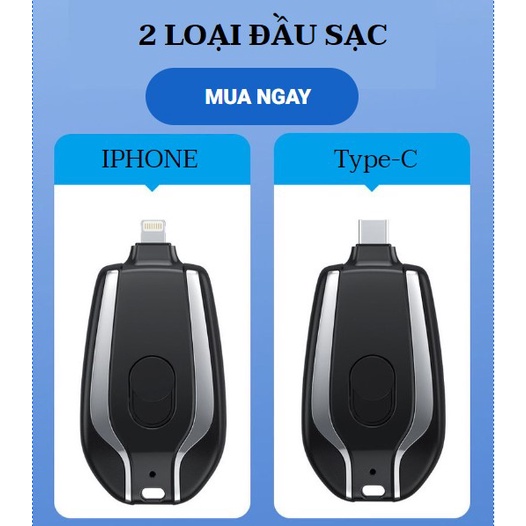 Sạc dự phòng dạng móc khóa, sạc nhanh, nhỏ gọn tiện dụng