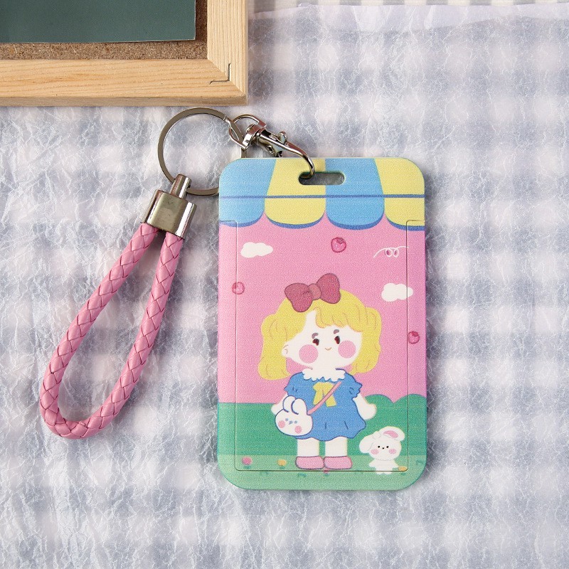 Bao Đựng Thẻ Tên Thẻ Xe Đa Năng Bìa Nhựa Trượt Hoạ Tiết Dễ Thương