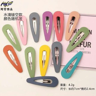 Kẹp tóc giọt nước màu lì dài 7cm