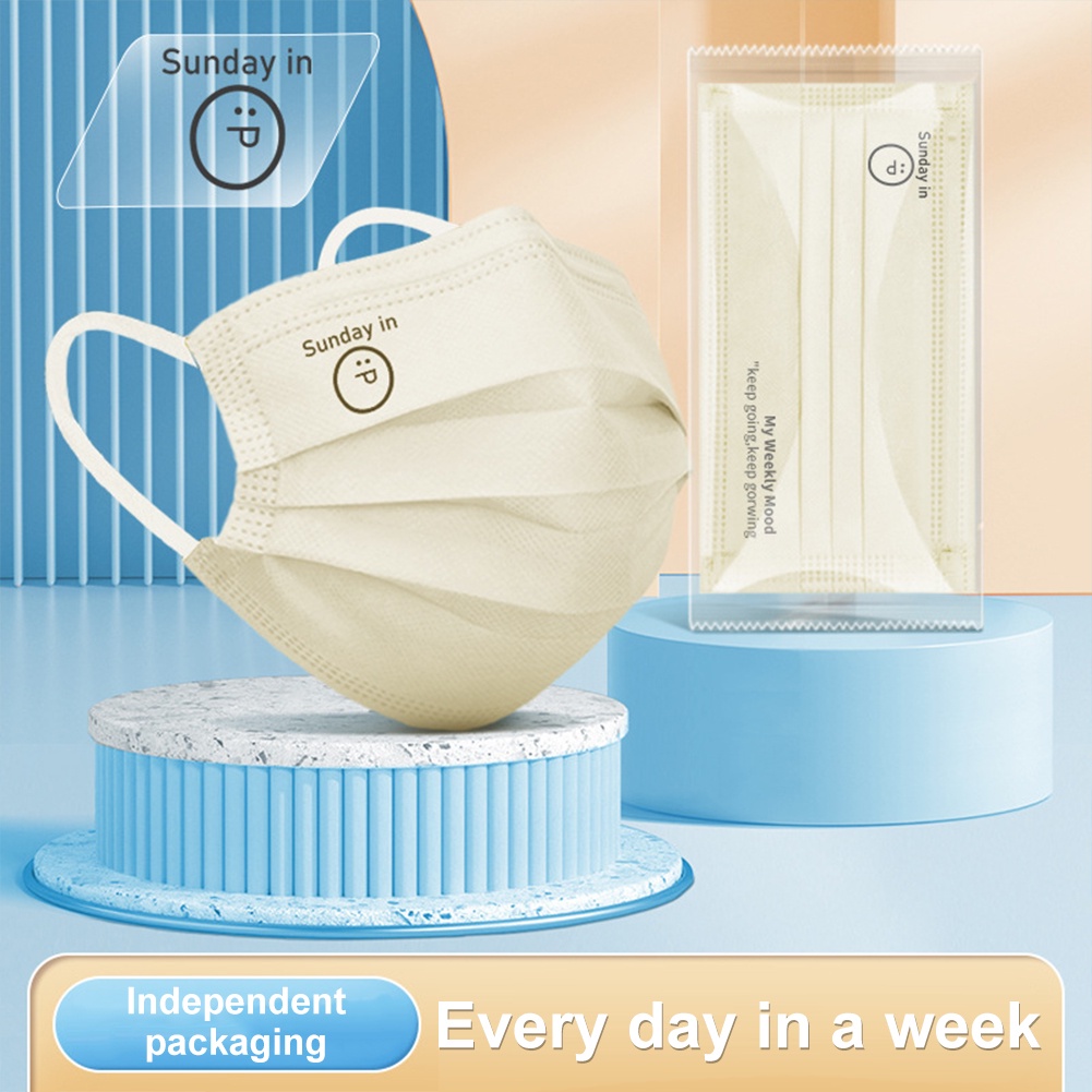 Set 10 Khẩu Trang 3 Lớp In Họa Tiết Mặt Cười Màu Macaron Bảo Vệ Chống Bệnh Dịch Dành Cho Người Lớn (Gói Cá Nhân)