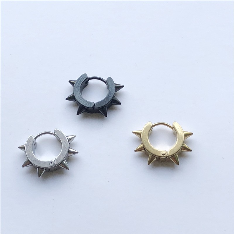 Khuyên gai Titan,loại 4 gai, nhiều màu,không dị ứng/ khuyên nam -nữ