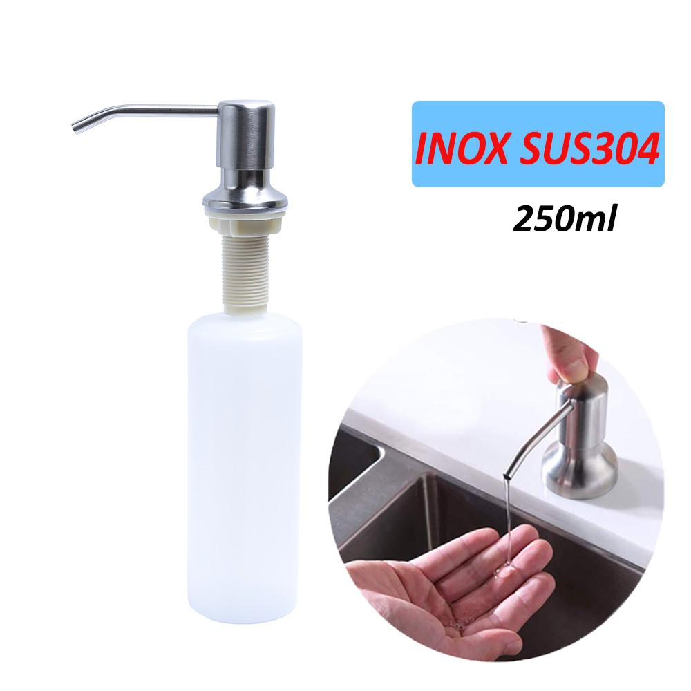 Bộ vòi bình xịt nước rửa chén Inox 304 HOBBY NRC1 gắn chậu - nhựa 250ml