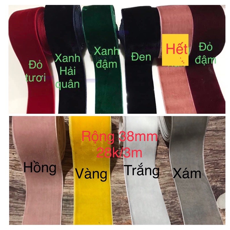 3m ruy băng nhung rộng 38mm