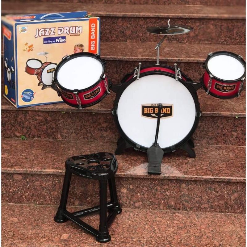 Hộp đồ chơi bộ trống Jazz Drum 3 cái kèm chập cheng TH688