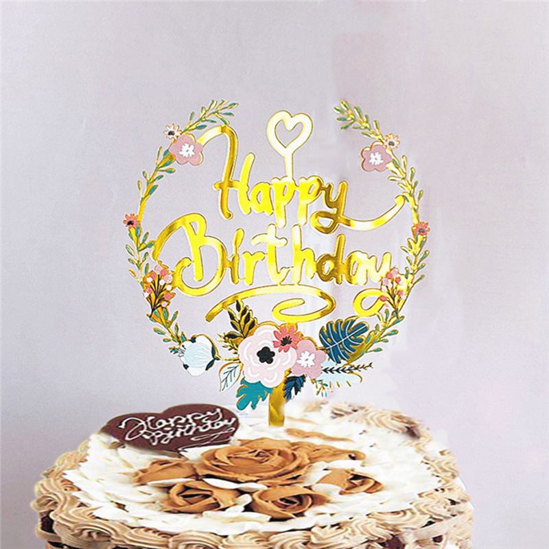 Phụ kiện cắm trang trí bánh kem bằng acrylic hình hoa dành cho tiệc cưới/ sinh nhật