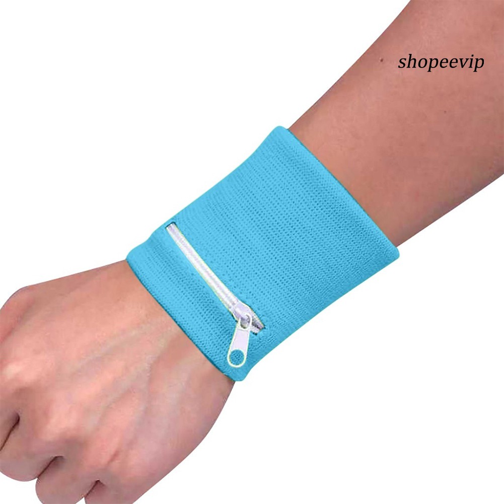 1 Băng Quấn Cổ Tay Có Khóa Kéo Hỗ Trợ Khi Chạy Bộ / Chơi Thể Thao