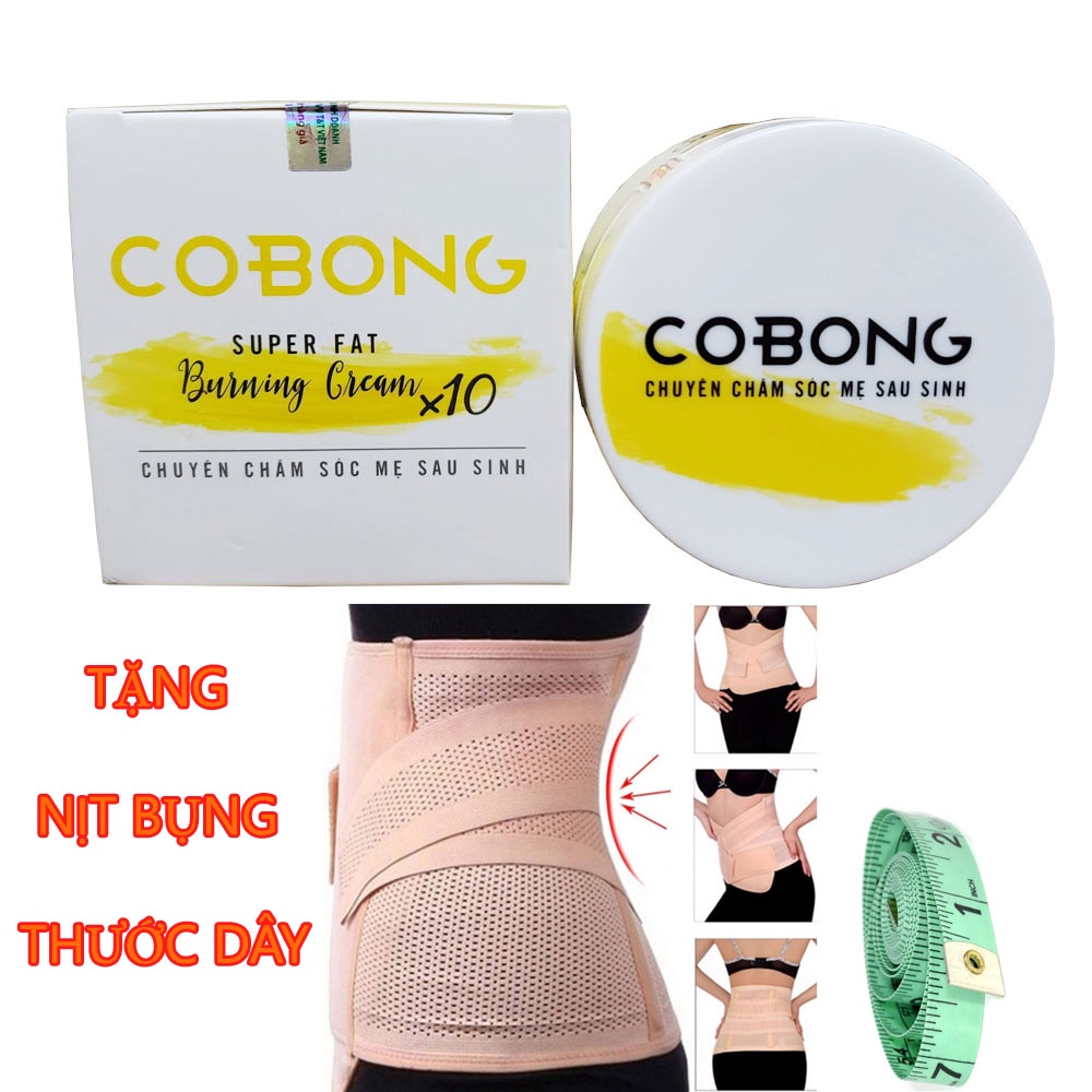 Kem Tan Mỡ Cô Bông x10 150g Tặng Gen Nịt Bụng Dán Định Hình Eo