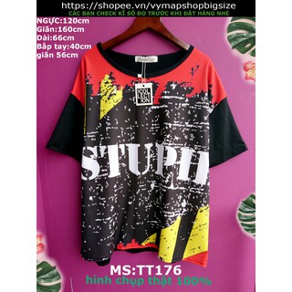 Áo thun stupid bigsize 70-100kg ky82
