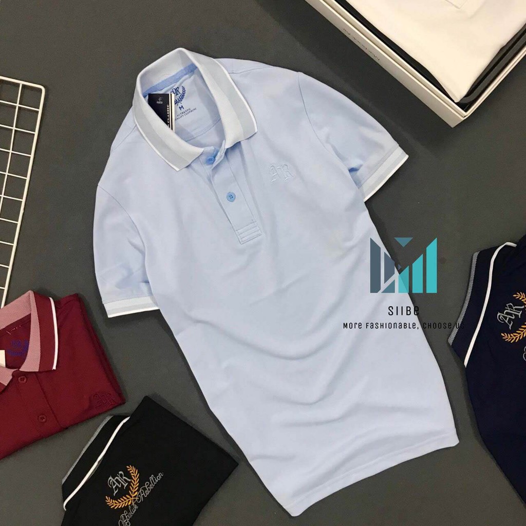 Áo thun nam (GÍA SHOCK) polo cao cấp thêu chữ AR đơn giản - Thời trang nam SIIBE