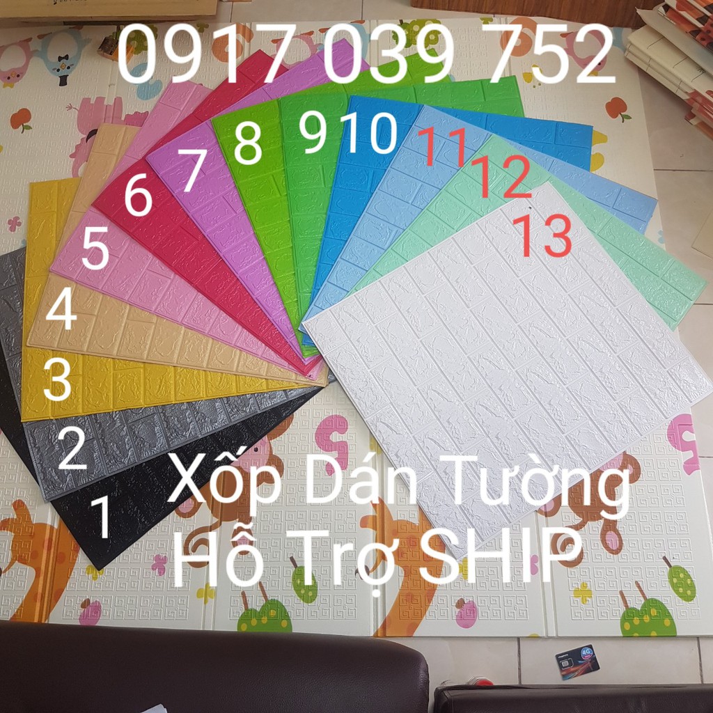 XỐP DÁN TƯỜNG GIẢ GẠCH LOẠI 1 - KHỔ LỚN 77 X 70 CM