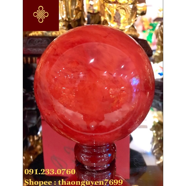 Quả Cầu Đỏ Đá Núi Lửa Phong Thuỷ (kt >2kg ~ 12cm)