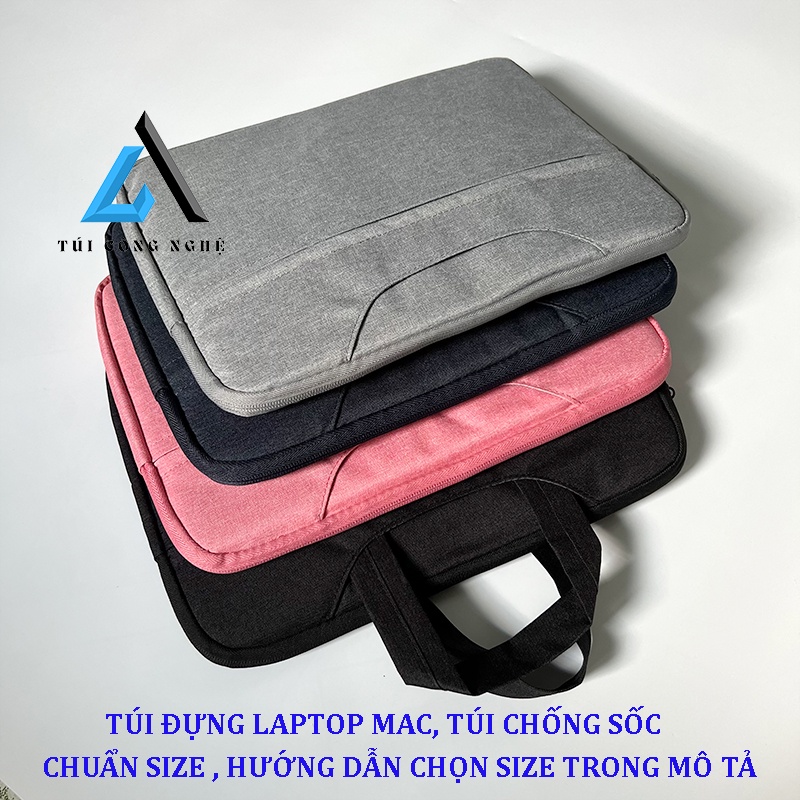 Túi Chống Sốc Laptop Có Qoai Xách Chống Nước, Túi Đựng Laptop Mac Ultrabook Bên Trong Nhung Mềm Dùng Cho Máy 12-15.6inch